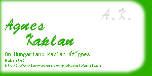 agnes kaplan business card